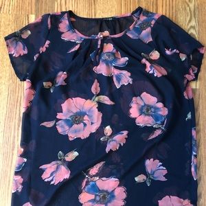 Women’s Papermoon Navy Blue Floral Top- Size M